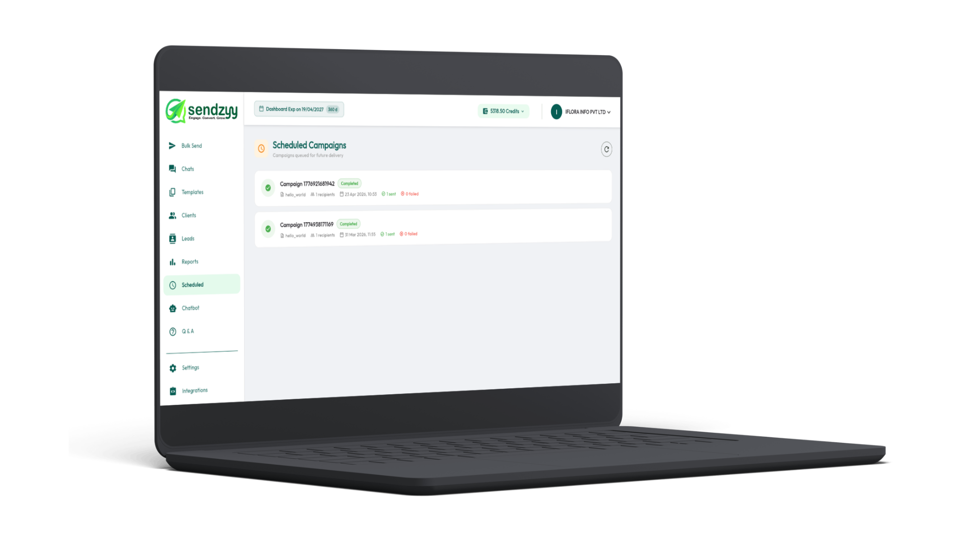 Bulk Messaging Dashboard